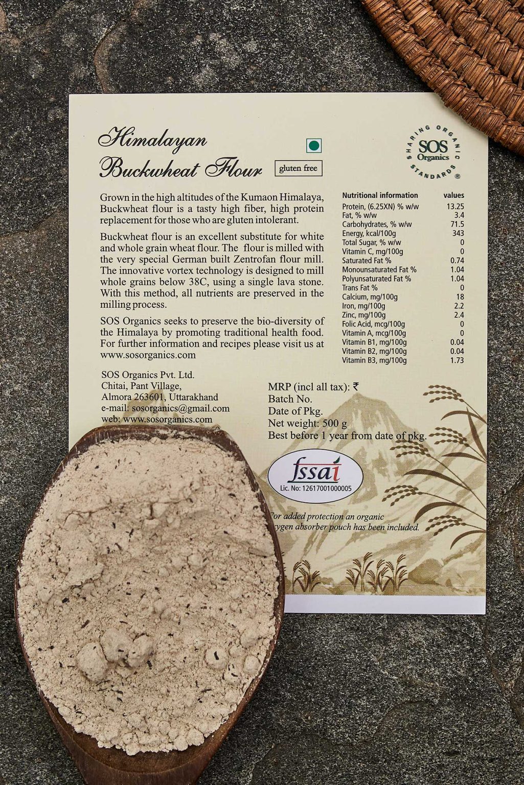 Himalayan Buckwheat Flour gluten free SOS Organics