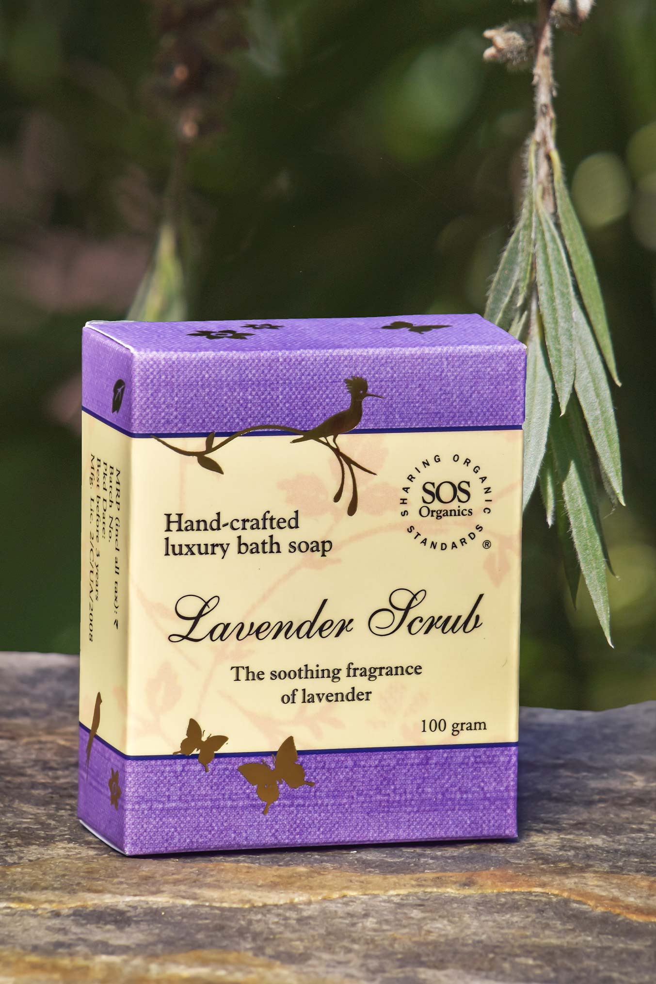 Lavender Scrub Soap purplesoothing SOS Organics