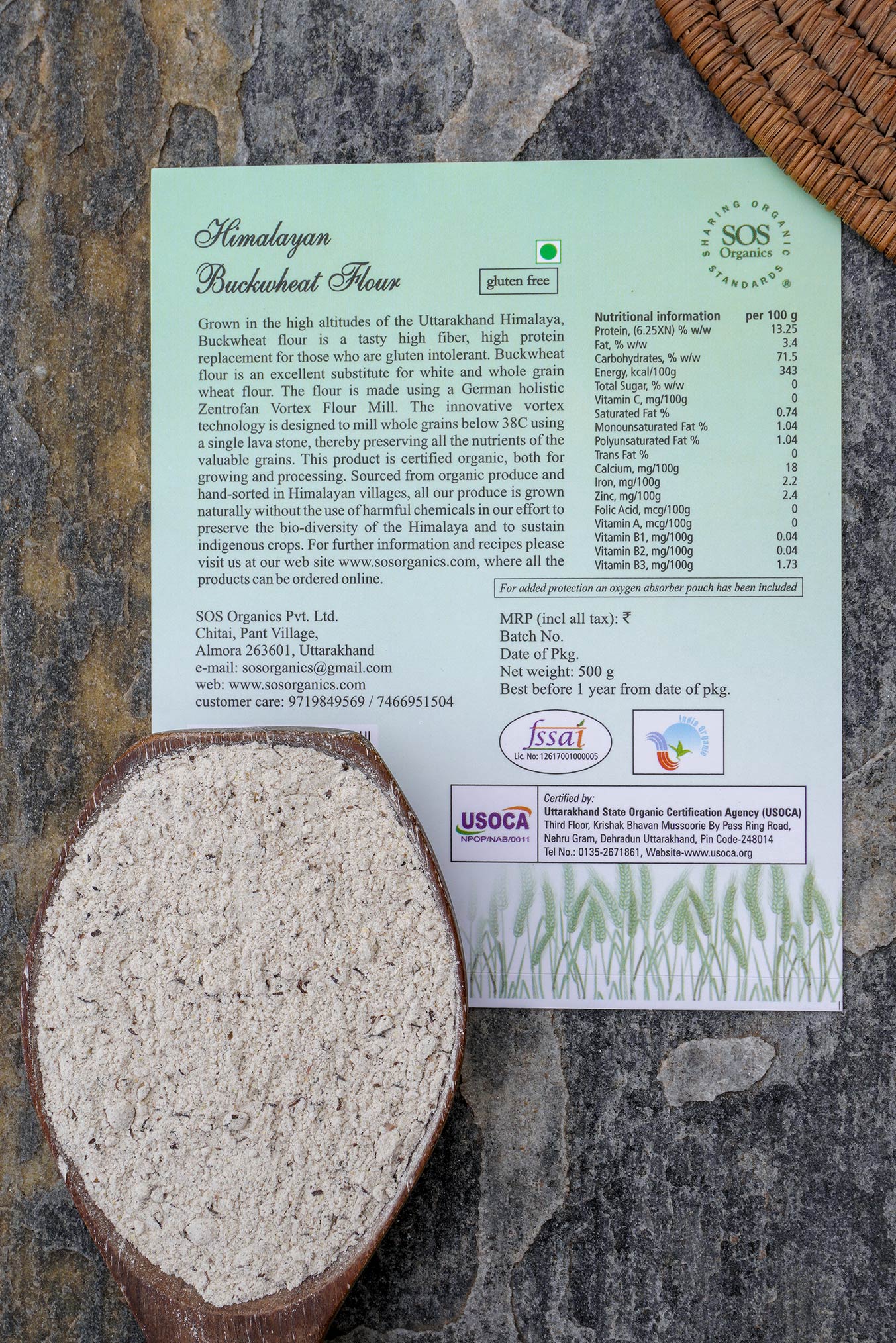 Himalayan Buckwheat Flour gluten free SOS Organics